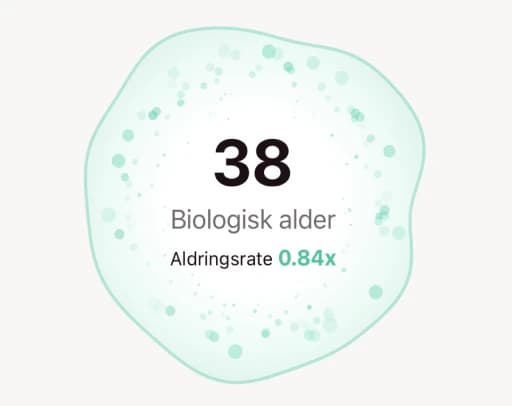 Biologisk alder 38, aldringsrate 0.84x